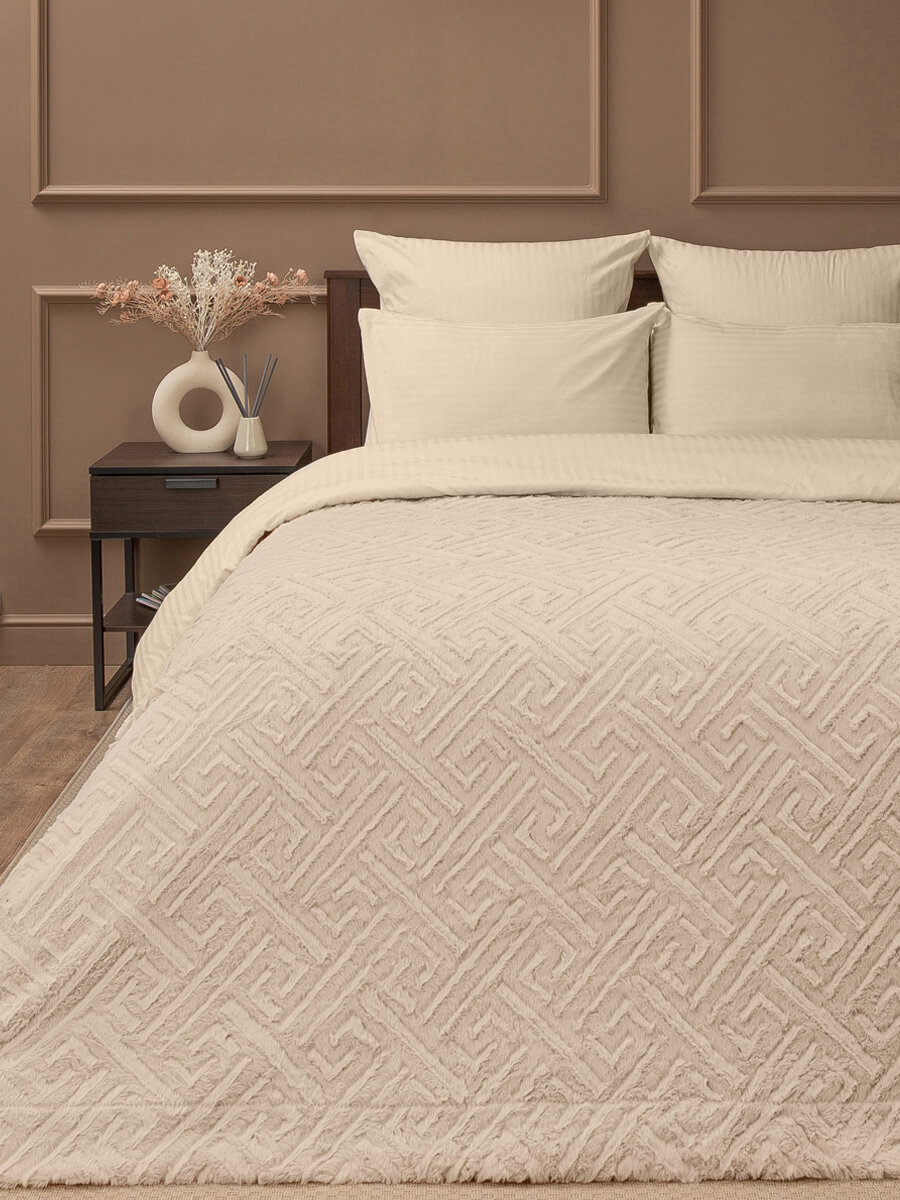 фото Плед Buenas Noches Мягкий мех Греция 220х240 см Бежевый