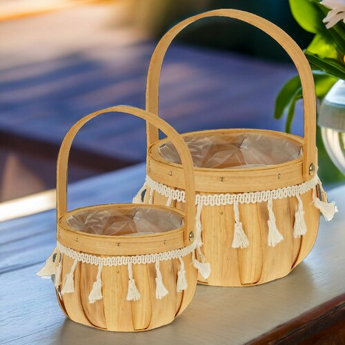 Корзина для хранения плетеная для фруктов овощей цветов 2шт 2777₽