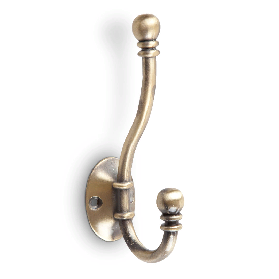 фото Мебельный крючок KERRON Hooks KR 0180 AB двухрожковый, бронза.