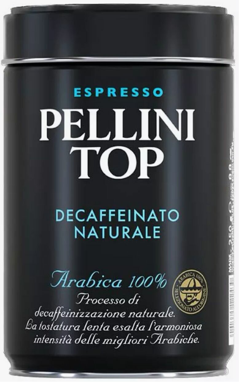 Кофе молотый без кофеина Pellini Top Decaffeinato Naturale, 250 гр