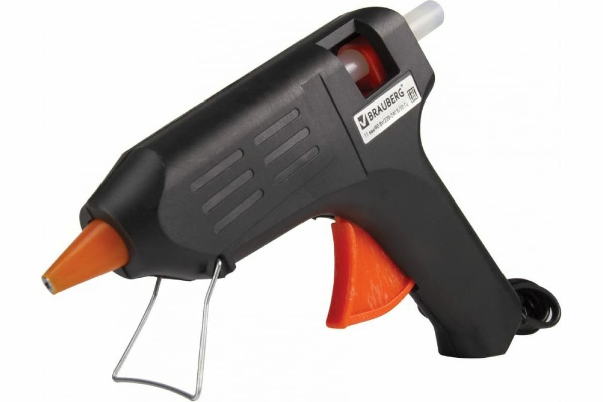 BRAUBERG Клеевой пистолет, 40 Вт, для стержня 11 мм, в блистере, 670323