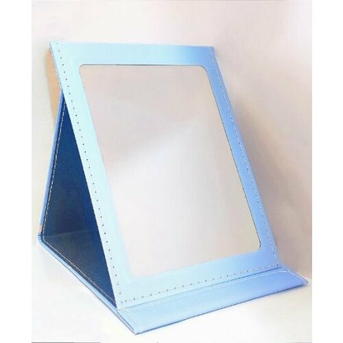 Зеркало настольное косметическое 18х25 см, голубое