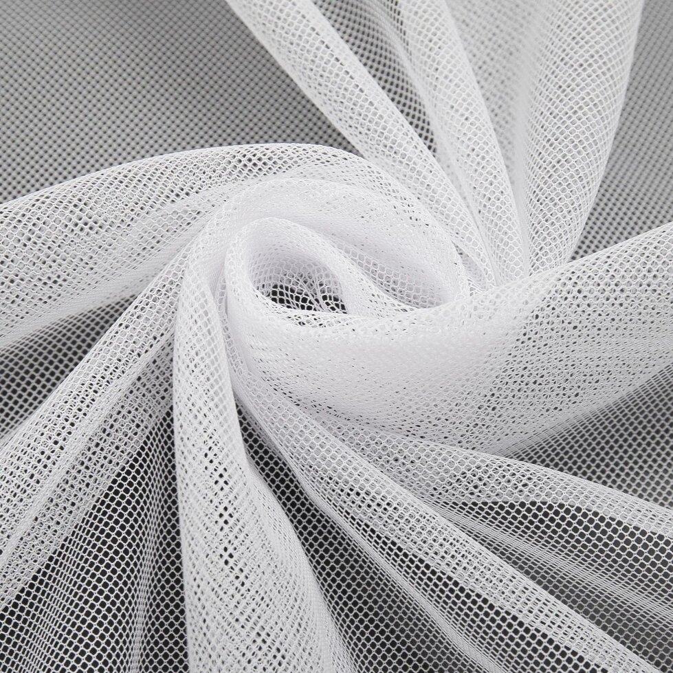 Ткань Тюль /производство Турции/Lizya /"Грек соты", белая, высота 3 м, ширина на отрез от 1 м .