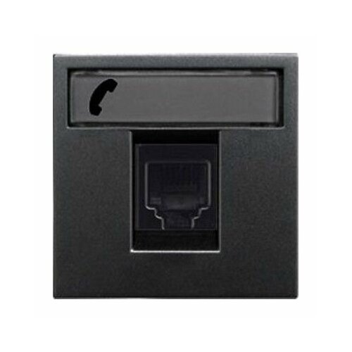 Розетка телефонная на 6 контактов 2 модуля тип RJ12 ABB Zenit антрацит N22176 AN 1150₽