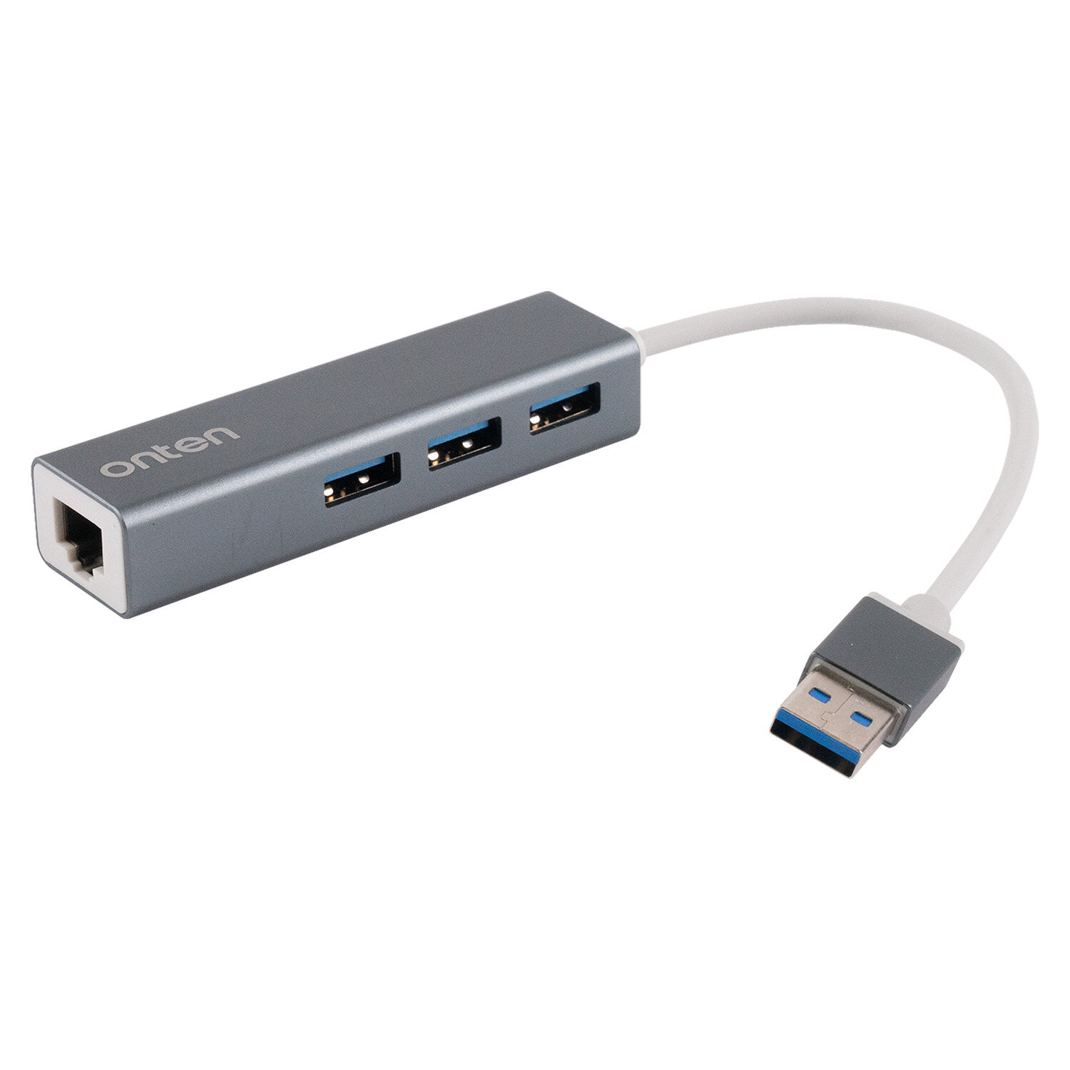 Разветвитель переходник USB HUB Хаб Onten OTN-5226 4в1 3 порта USB+RJ45 Ethernet 0.2м док станция, адаптер