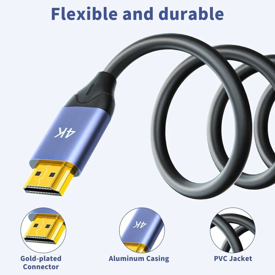 HDMI кабель 25 метров 4K Premium v2.0 Высококачественный PS5/PS4/Xbox One/Blu-ray/ПК