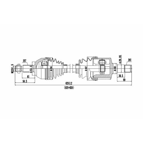 Полуось привода колеса лев DYNAMATRIX DDS218263 5957₽