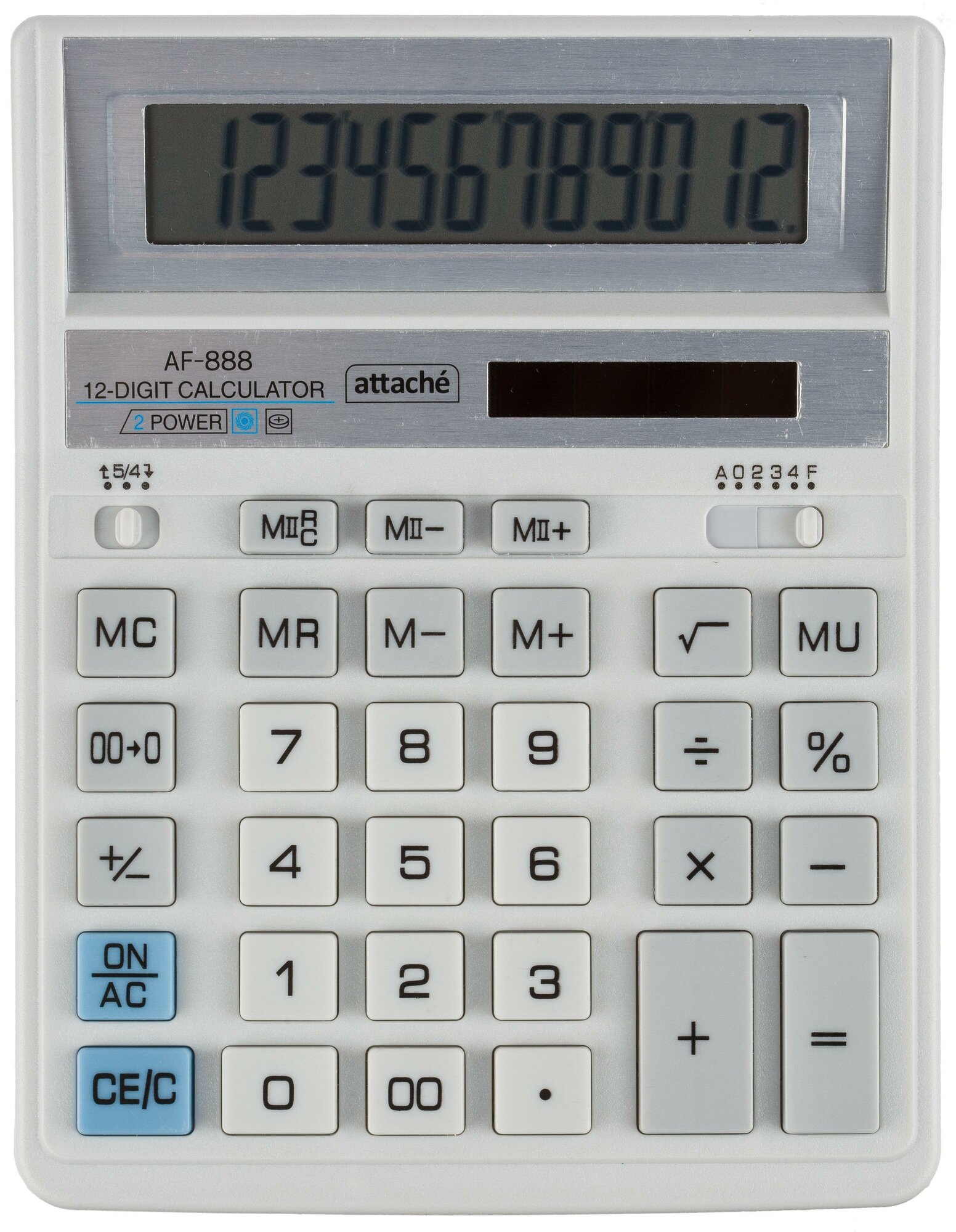 Калькулятор настольный полн/Р Attache AF-88812р дв. пит204x158мм белый