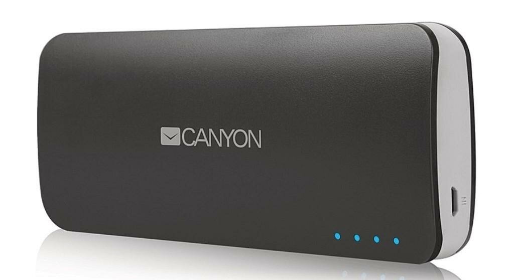 Внешний аккумулятор 13000 mAh, Li-Ion, 2xUSB, 2A+1A, Canyon, CNE-CPB130DG