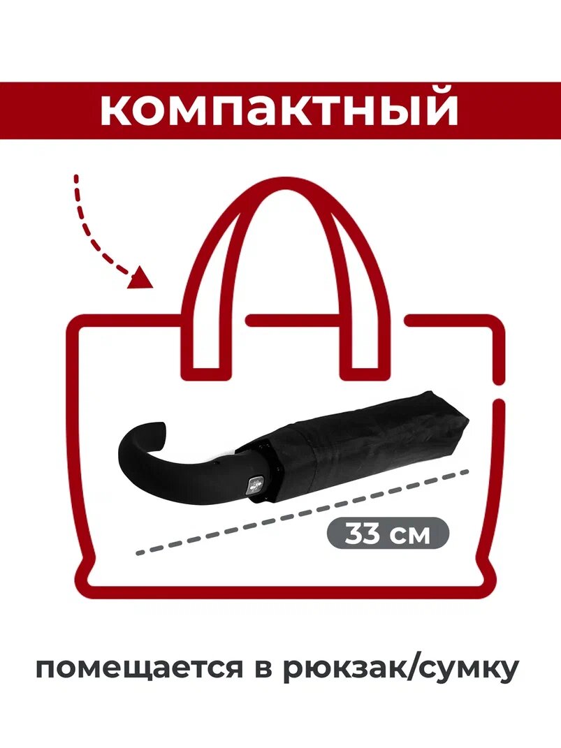 Зонт RAINDROPS, черный — фото 1