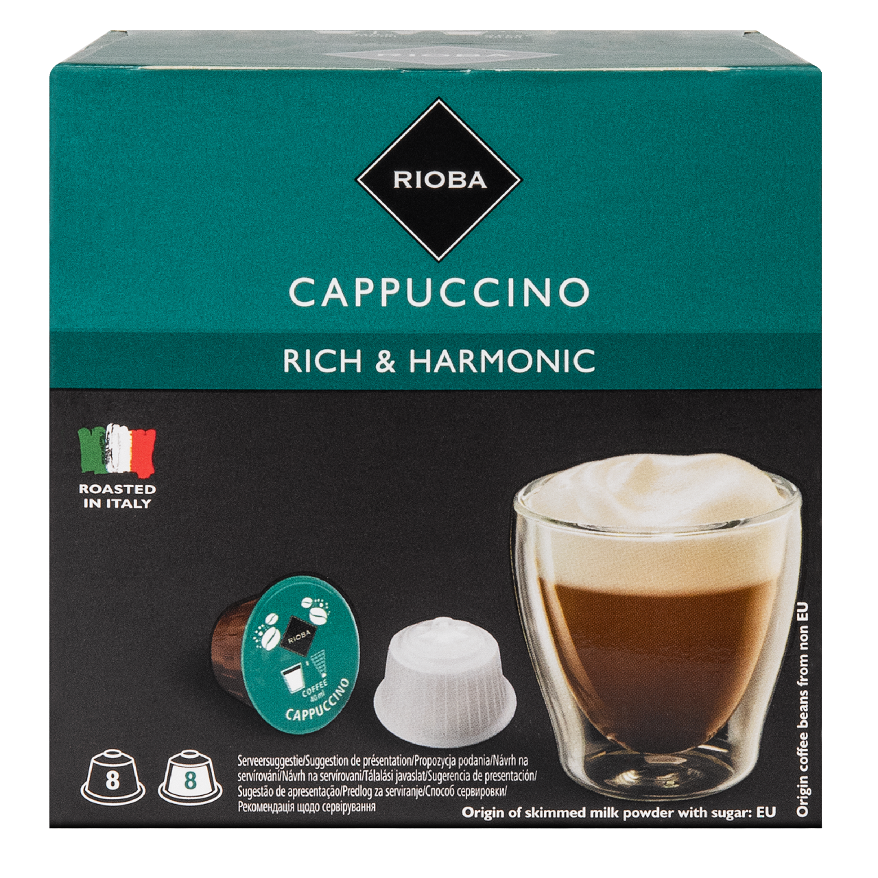 Кофе в капсулах RIOBA Capuccino, 8 + 8 шт.