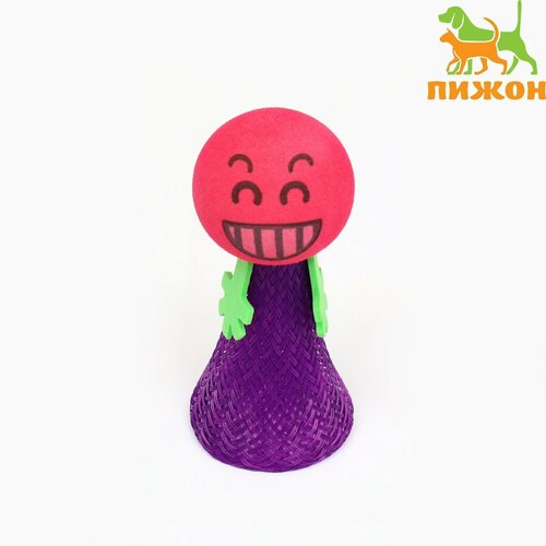 Игрушка для кошек Пружинистый смайл, 4 см, микс цветов