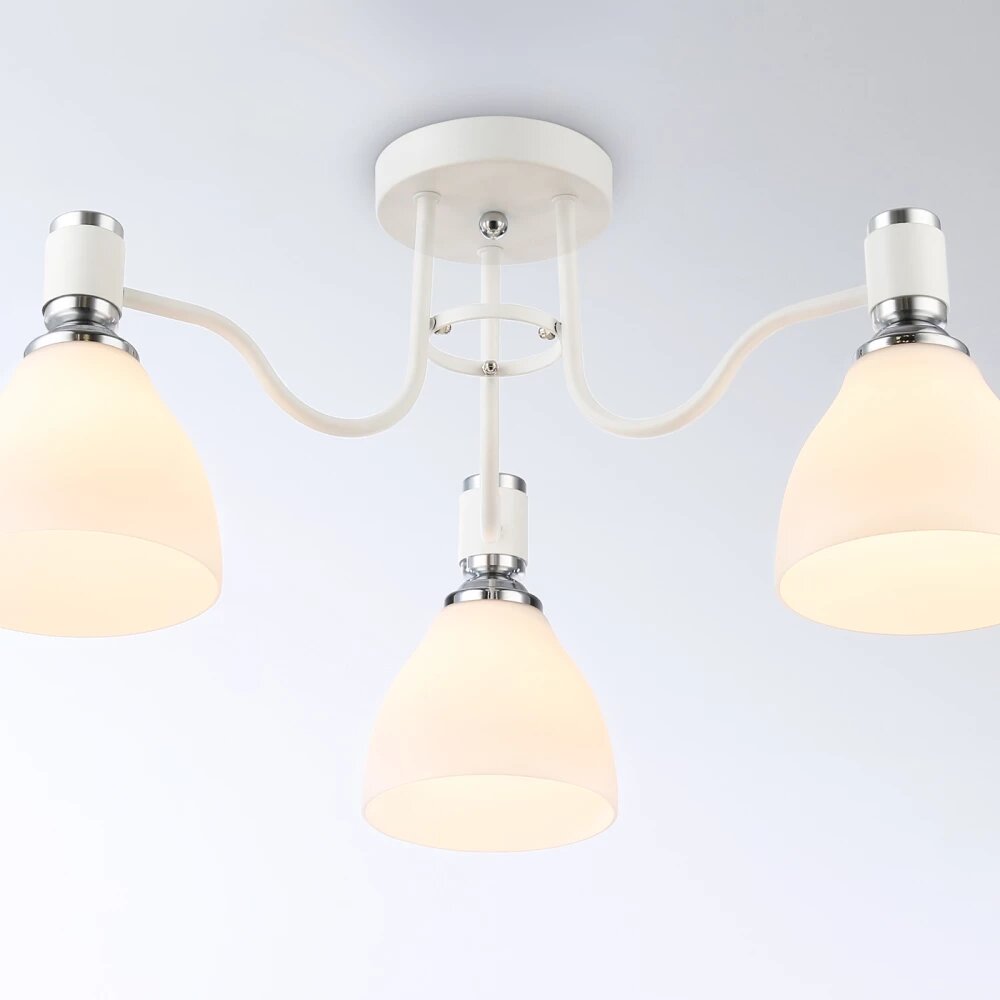 Потолочный светильник TR303302/3 WH/CH/FR белый/хром/белый матовый E27*3 max 60W D600*270