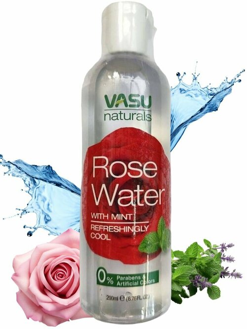 Розовая вода с мятой (Rose water with mint) флип-топ, 200 мл