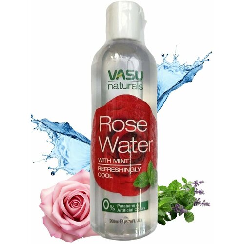 Розовая вода с мятой (Rose water with mint) флип-топ, 200 мл