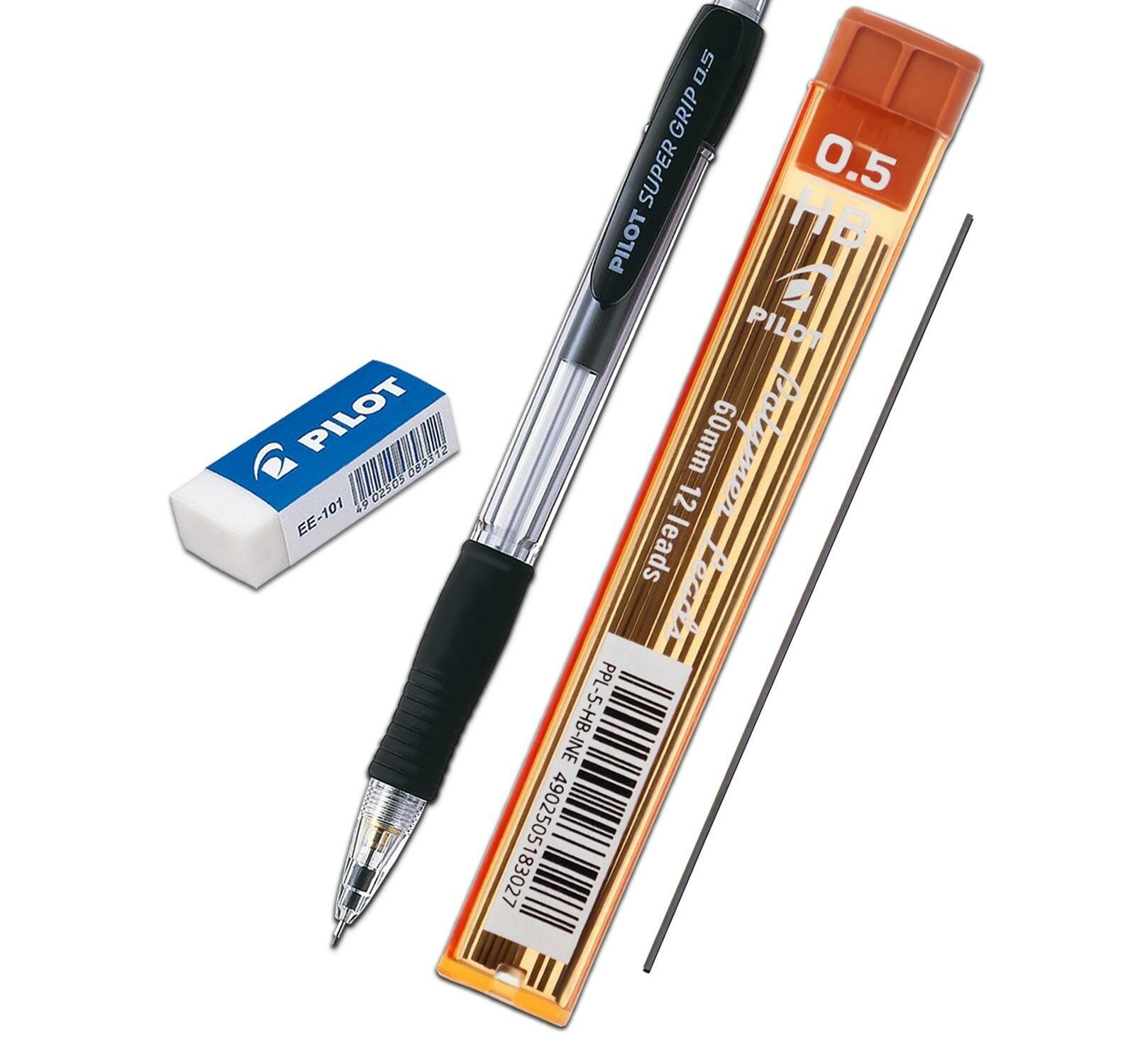 Набор PILOT механический карандаш с грифелями 0.5 мм и ластиком