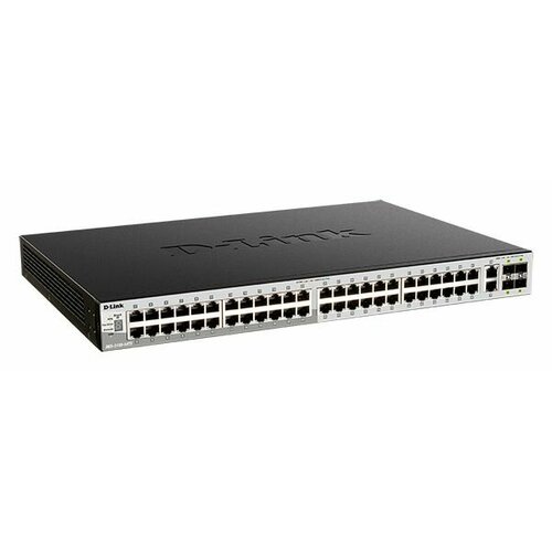 Коммутатор D-Link DGS-3130-54PS/B2A, PROJ L2+ Managed Switch with 48 10/100/1000Base-T ports and 2 10GBase-T ports and 4 10GBase-X SFP+ ports (48 PoE ports 802.3af/802.3at (30 W), PoE Budget 370W, PoE Budget wit (DGS-3130-54PS/B2A)