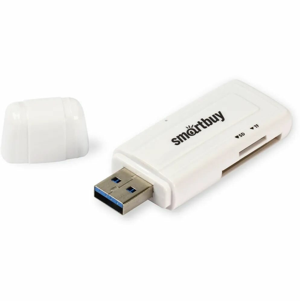 Картридер Smartbuy 705, USB 3.0 - SD/microSD, белый