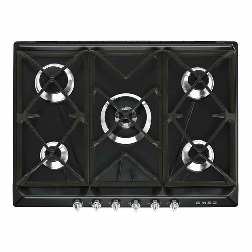 Газовая варочная панель 70 см Smeg Victoria SR975NGH черная 9669000₽