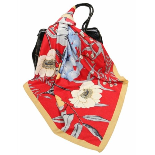 Платок VENERA,90х90 см, голубой, красный блузка из вискозы с цветочным принтом zarina 9225120320 красный 42