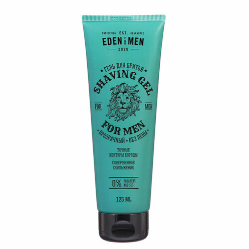 Гель для бритья прозрачный EDEN FOR MEN без пены для четких контуров 125 мл комплект из 6 шт 2363₽