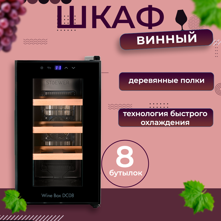 Винный шкаф Stoewer Wine Box DC08 - фотография № 1