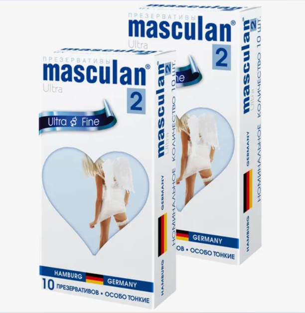 Masculan презервативы 2 Ultra Fine № 10, особо тонкие, прозрачные с обильной смазкой - 2 уп.