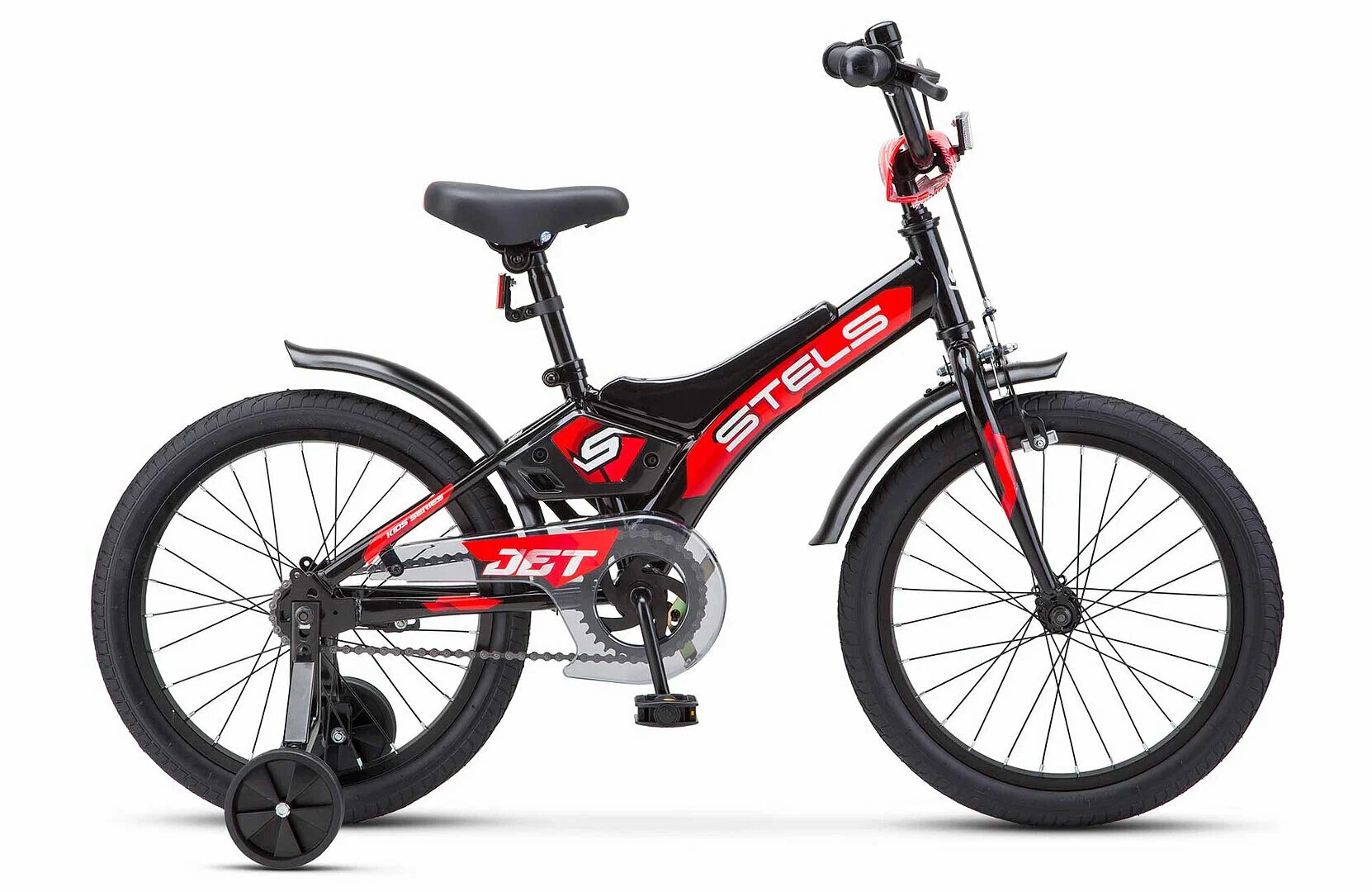 Детский велосипед STELS Jet 14 (Z010) Черный, рама 8.5, дополнительные колеса