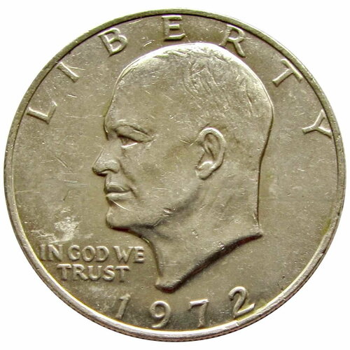 1 доллар 1972 CША Эйзенхауэр без букв монетного двора монета 1 доллар 1972 года серебро пруф в подарочной коробке