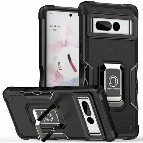 Magnet Ring Противоударный чехол с кольцом под магнитный держатель для Google Pixel 7 Pro google pixel 6 pro case with ring holder kickstand matte back soft bumper hybrid protective cover for google pixel 6 pro