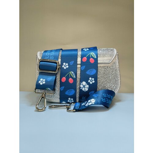 Ремень для сумки текстильный широкий на карабине, синий artwknd синий широкий гладкий ремень artwknd