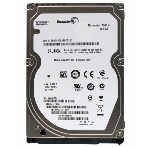 Жесткий Диск Seagate 9PSG4C 160Gb 7200 SATA 25 HDD 3755₽