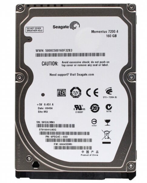 Жесткий Диск Seagate 9PSG4C 160Gb 7200 SATA 2,5" HDD