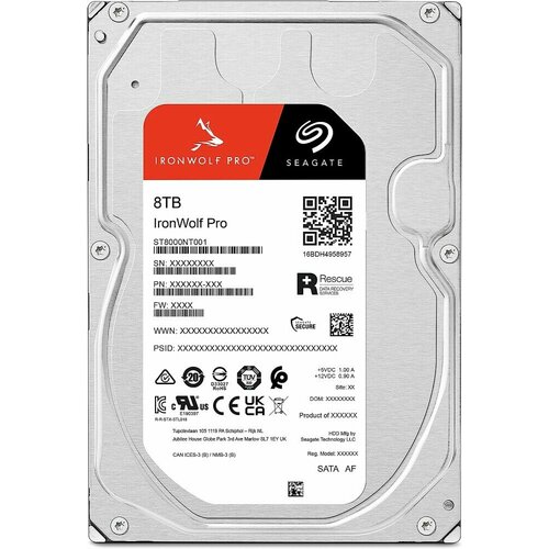 Жёсткий диск 8Tb SATA-III Seagate IronWolf Pro ST8000NT001 30860₽