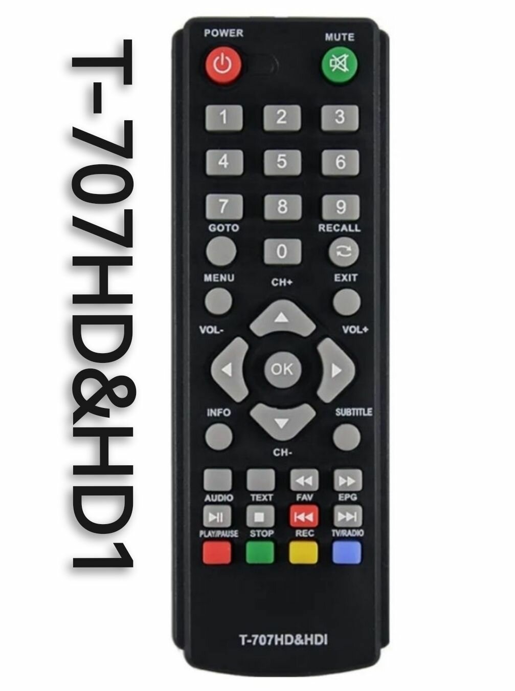 Пульт T-707HD&HD1 для DENN и LUMAX/люмакс DVB-T2 приставок DDT101 /t-707hd&hd1/ddt100
