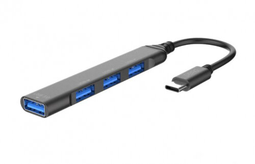 Хаб (разветвитель) Pero MH02, USB-С TO USB 3.0+USB 2.0+USB 2.0+USB 2.0, серый