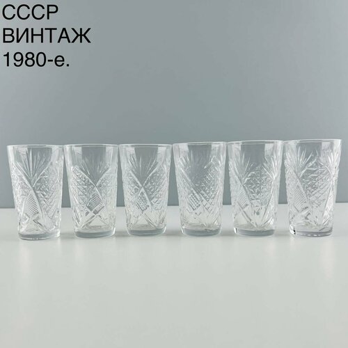 Винтажные рюмки Небесная гармония Набор 6 шт Хрусталь СССР 1980-е 3000₽