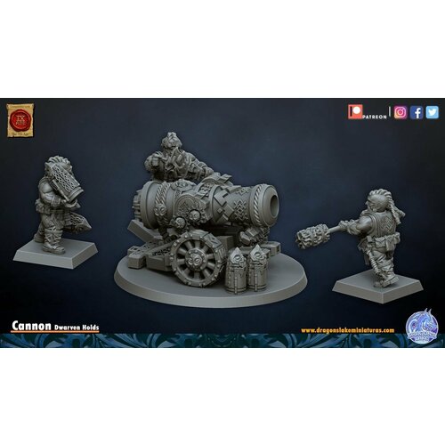 Миниатюра Warhammer Гномы Dwarf Cannon with Crew warhammer fantasy empire cannon with crew набор фигурок для warhammer имперская пушка с командой