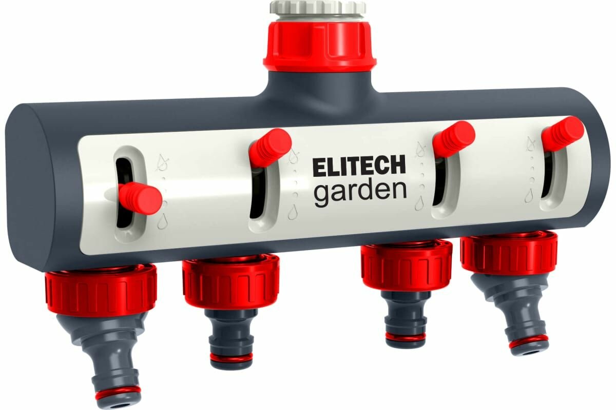 фото Распределитель потоков ELITECH Garden 4-х канальный 3/4" 1" HF 004