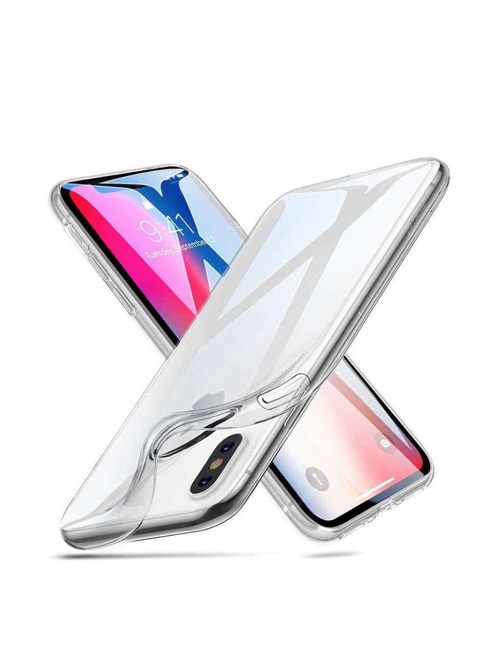 Чехол на iPhone XS Max прозрачный с защитой камеры