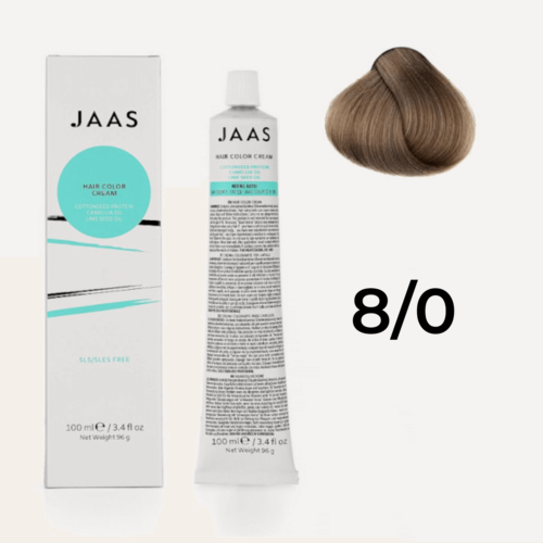Изображение товара Крем - краска для волос профессиональная Jaas 8/0 Светлый русый Натуральный, 100 мл