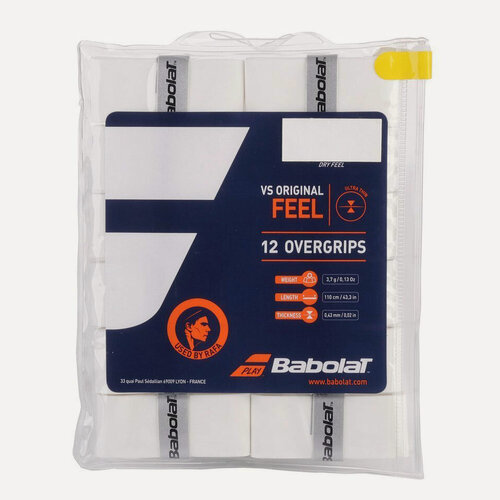 Изображение товара Овергрипы Babolat VS Grip Original 654010, упаковка 12 шт, толщина 0.43 мм, белые