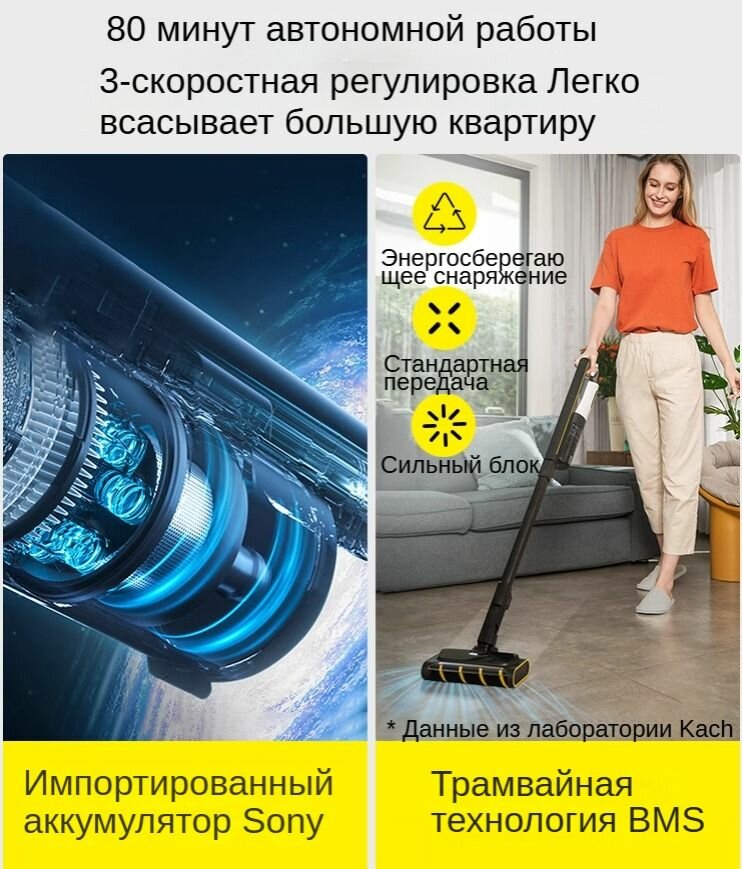 Портативный беспроводной стационарный пылесос самообслуживания karcher VCS5 — фото 1