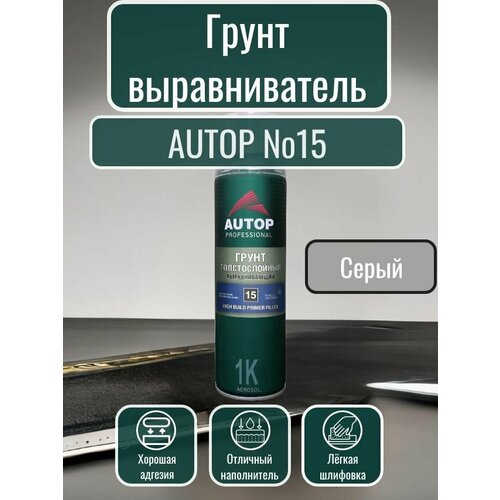 фото Autop professional, грунт толстослойный выравнивающий №15 серый