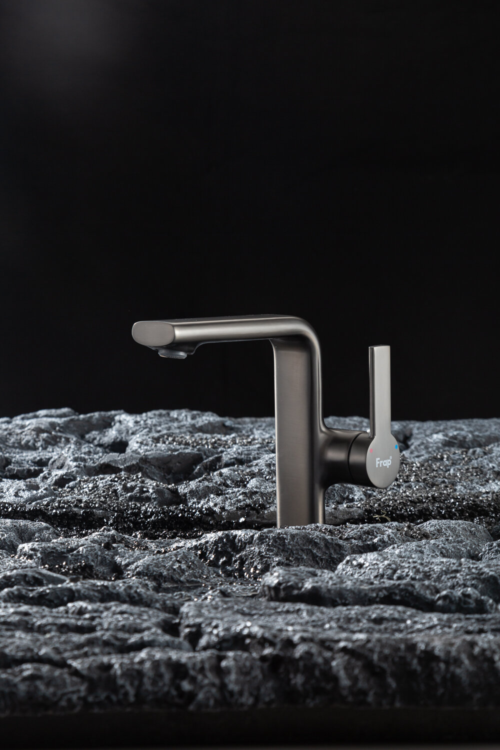 Смеситель для раковины с фиксированным изливом H88 Frap F1088 9 оружейная сталь  латунь