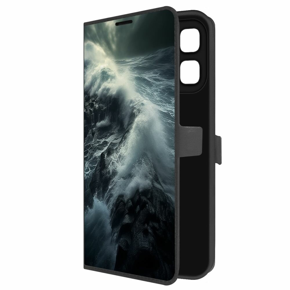 Чехол-книжка Krutoff Eco Book для INFINIX Hot 50i Шторм (черный)