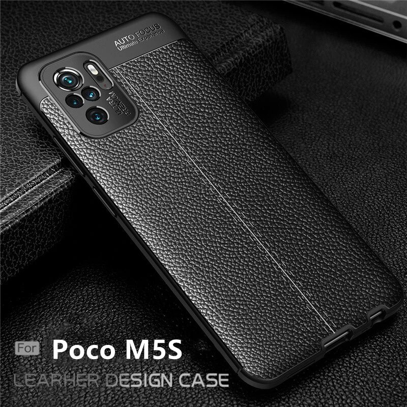 Для Xiaomi Poco M5S Чехол Для Poco M5S Чехол Capas Противоударный Задний Телефон Бампер ТПУ Мягкая Кожа Для Fundas Poco M4 M5 M5S Чехол, Black, For Poco M5S — фото 1