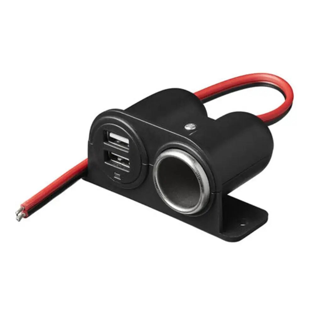 Розетка Z7G2 для автомобильного прикуривателя с двумя USB-портами, 5 В, 3,1 А, Black