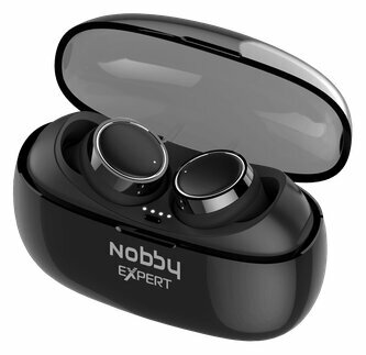 Беспроводные наушники, TWS, Nobby Expert T-110, NBE-BH-50-02, BT 5.0, чер. с серебром