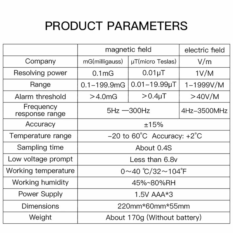 Изображение Детектор электромагнитного поля TELEHILL K7, K7 EMF Meter